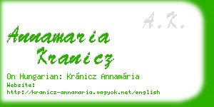 annamaria kranicz business card
